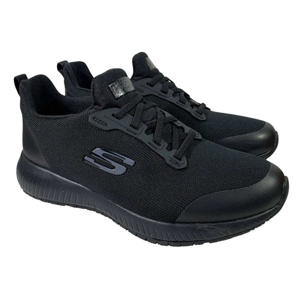 Skechers Work Black Sneakers Slip Resistant Memory Foam Relaxed Fit Size 8.5
